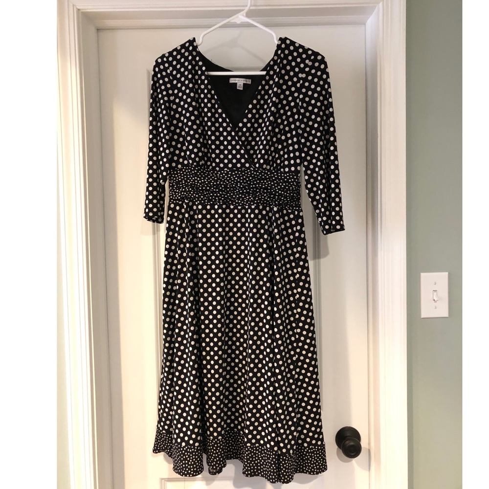 Black and white polka dot dress